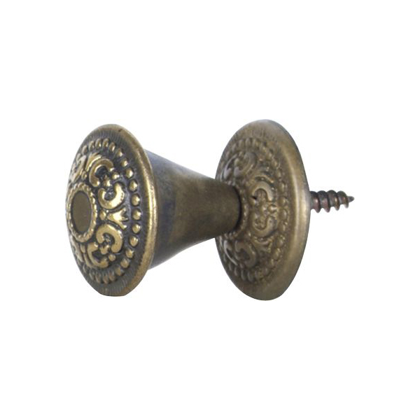 Messingknopf antik Gründerzeit, Ø 21mm Möbelknopf mit Rosette aus Messing patiniert. Bild 2