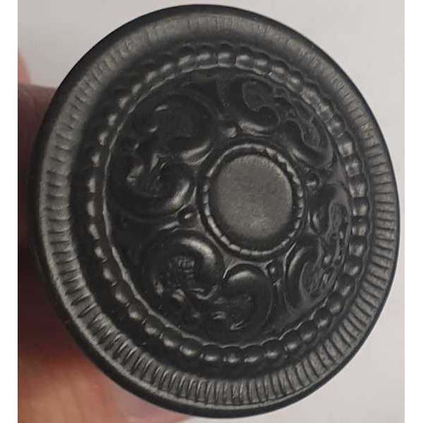 Messingknopf alt Gründerzeit, Möbelknopf Ø 29mm ohne Rosette, schwarz lackiert.