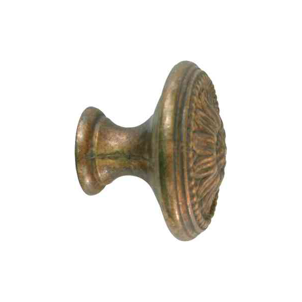 Messingknopf vintage, Ø 31 mm, Möbelknopf aus Messing patiniert. Bild 2