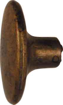 Möbelknauf antik, alt, Möbelknopf oval, Knopf, Ø 36 mm, Messing patiniert. Aus Messing gegossen Bild 2