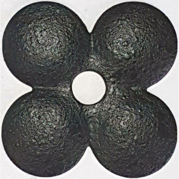 Ofenstangenhalter-Set, 3-teilig, Eisen geschmiedet schwarz, für 30mm Rundholz, mit 3 Rosetten 1666ES Bild 2