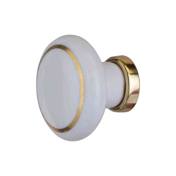 Möbelknöpfe Küche, Porzellanknopf antik, alt, Ø 37mm, weiß mit
