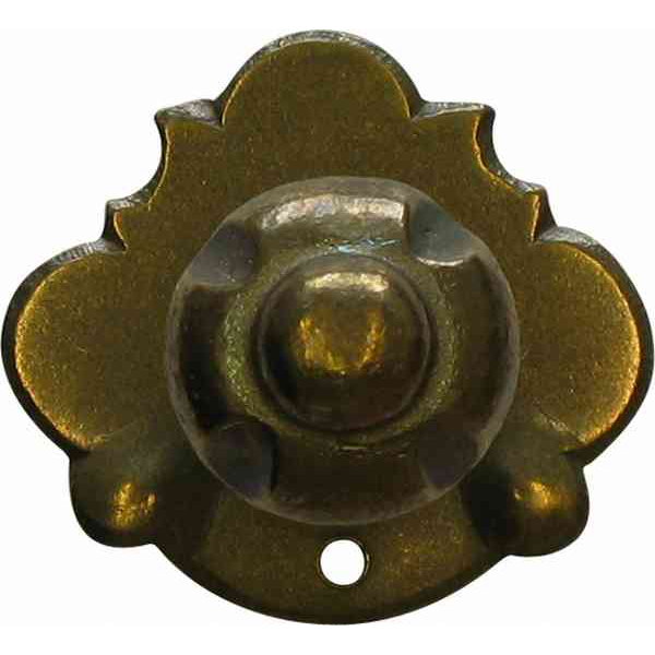 Möbelknopf Landhaus Ø 25mm, mit Rosette, Messing patiniert rustikal, Messingknopf alt, antik. Knopf aus Messing gegossen