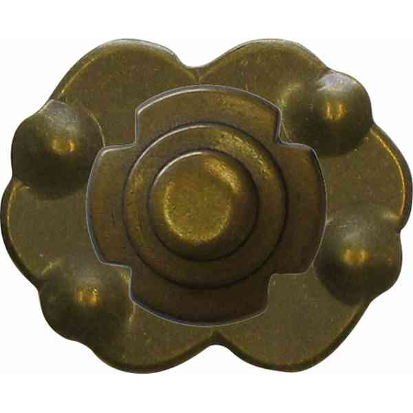 Möbelknopf rustikal, Ø 25mm, mit Rosette aus Messing patiniert, Möbelknopf rustikal, Messingknopf alt, antik. Knopf aus Messing gegossen