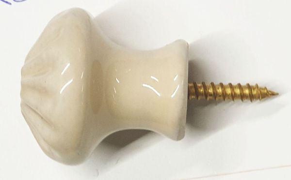 Möbelknopf Keramik, Porzellanknopf für Schrank, Schubladen, Möbel, Ø 31mm, altweiß Bild 2