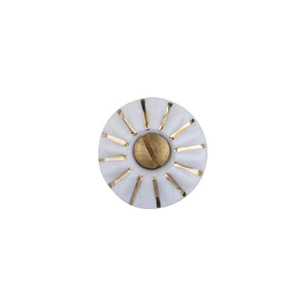 Porzellanknöpfe weiß für Schrank oder Schubladen, Möbel, Ø 18mm, mit Goldstreifen, runder Möbelknopf Keramik 1689/18