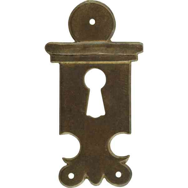 Schlüsselschild, Messing patiniert. Handgefertigt aus Messingblech.