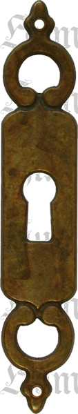 Schlüsselschild, altvermessingt, Schrankbeschlag antik, alt