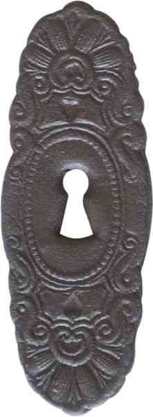 Lederschild antik, Schlüsselschild, Beschlag aus Leder geprägt, Leder Beschläge historische