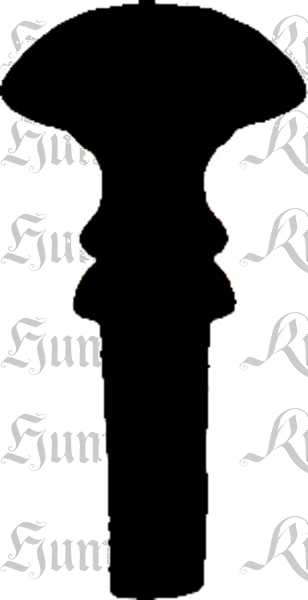 Hornknopf, schwarz, Ø ca. 12mm, Möbelknopf aus Horn. Aus Tierknochen bzw. Horn handgefertigt