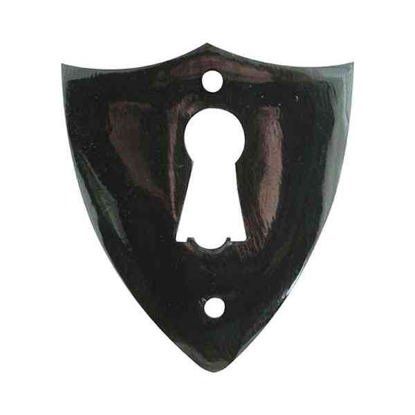 Schlüsselschild aus Bein in schwarz. Aus Tierknochen bzw. Horn handgefertigt, Beschläge