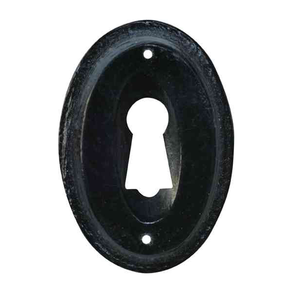 Schlüsselschild aus Horn schwarz. Aus Tierknochen bzw. Horn von Hand gefertigt, Beschläge