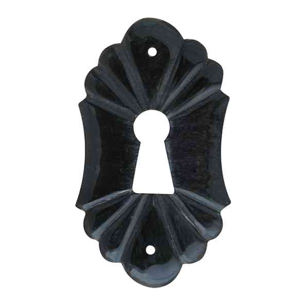 Schlüsselschild schwarzem Horn. Aus Tierknochen bzw. Horn von Hand angefertigt, Beschläge