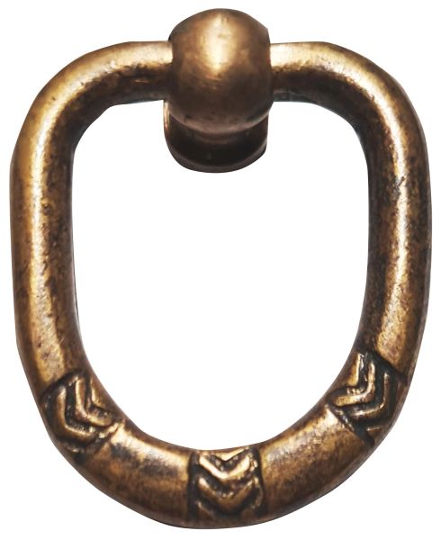 Ring, Messing antik patiniert. Aus Draht gefertigt, geprägt, alter Griff Bügel