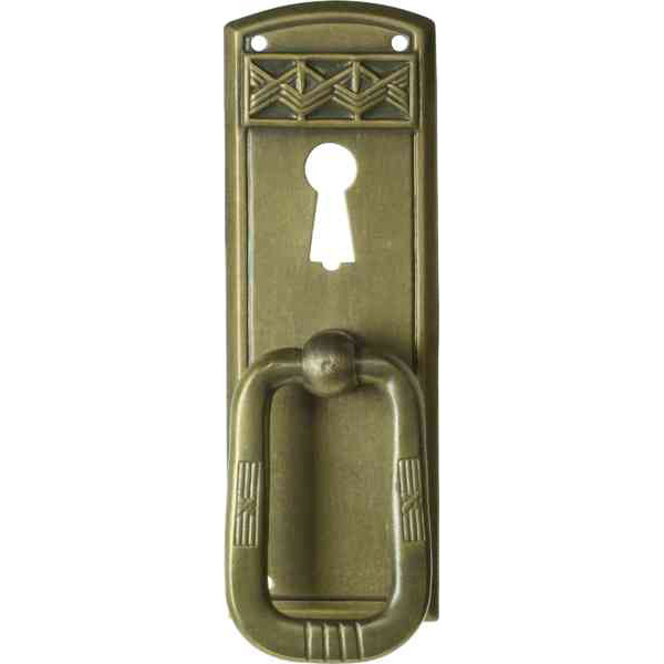 Griff antik, Jugendstil aus Messing auf alt patiniert