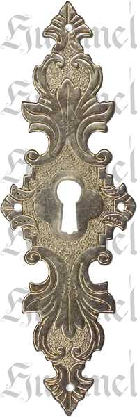 Schlüsselschild Gründerzeit aus Messing hergestellt, dann vernickelt