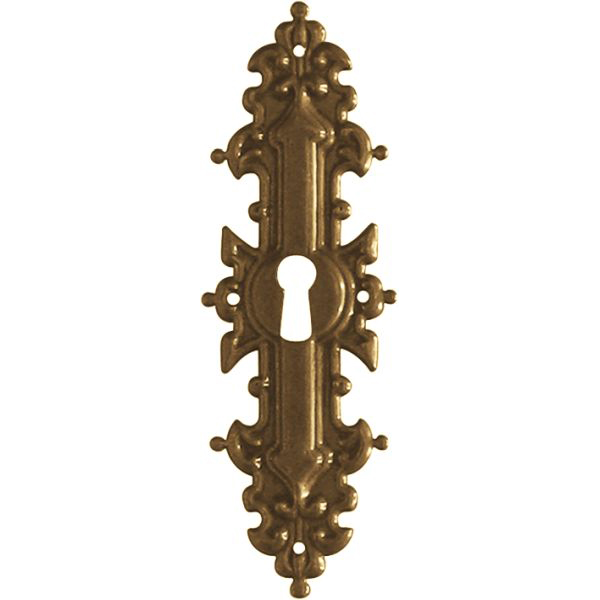Schlüsselschild aus der Gründerzeit, fein geprägt, Messing patiniert (SL)