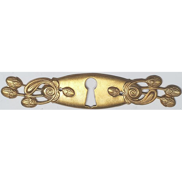 Schlüsselschild, Messing roh, Schrankbeschläge Jugendstil alt (SL)