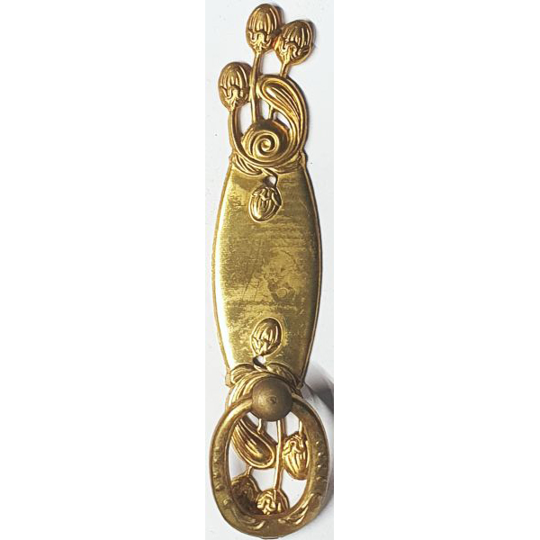 Ringgriff historisch aus Messing roh, Schrankbeschläge aus dem Jugendstil (SL)