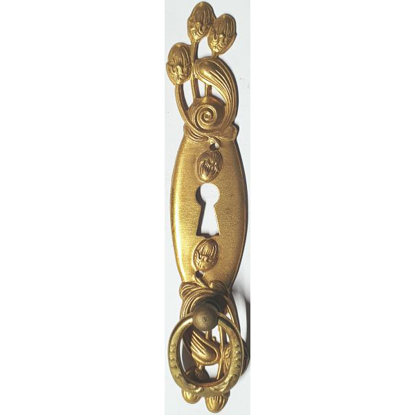 Ringgriff, Messing roh, Schrankbeschläge Jugendstil, altertümlich