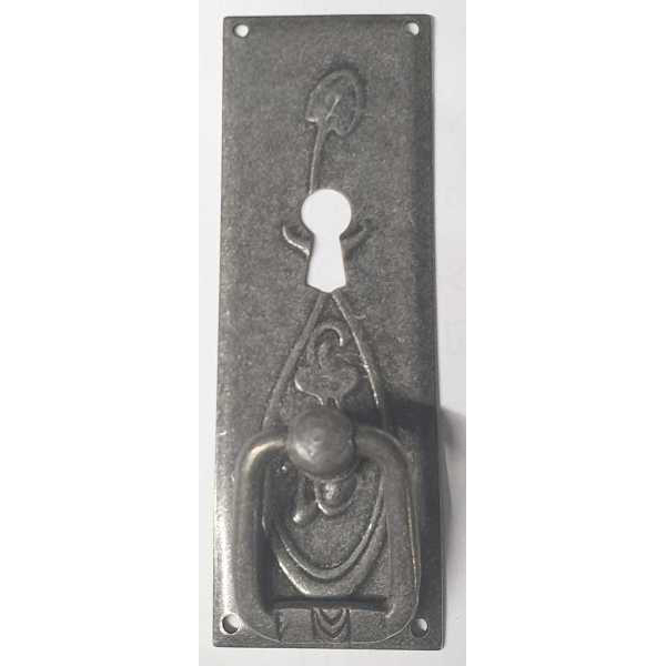 Ringgriff, altverzinnt, nostalgische Schrankbeschläge Jugendstil