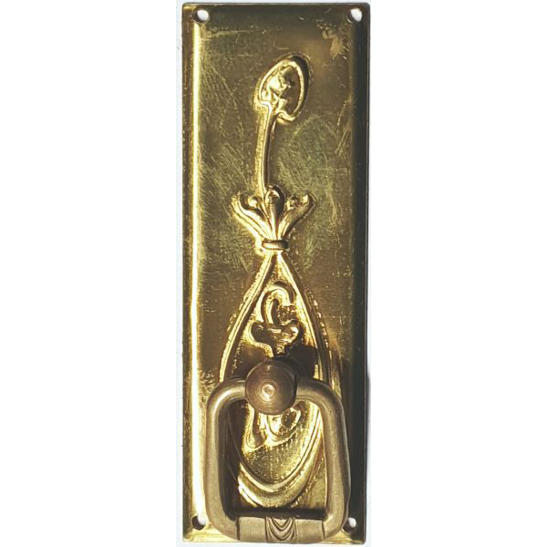 Ringgriff, Messing roh, historische Schrankbeschläge Jugendstil
