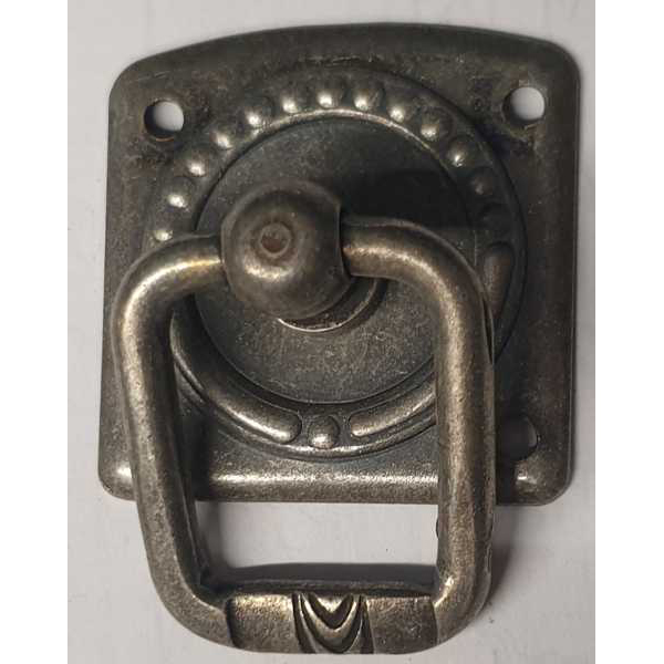 Ringgriff, Griff antik altverzinnt, antike alte Jugendstil Beschläge für Möbel