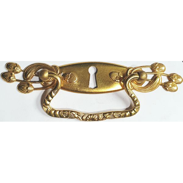 Griffbeschlag mit Schlüsselloch, Messing roh, Metallbeschläge antik