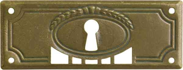Schlüsselschild, Messing patiniert, Metallbeschläge antik, Historie