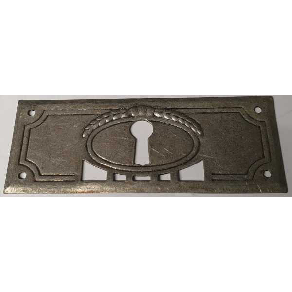 Schlüsselschild, altverzinnt, Metallbeschläge antik, Historie