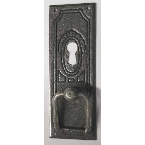 Ringgriff, altverzinnt, Griff antik, Jugendstil Zierbeschlag
