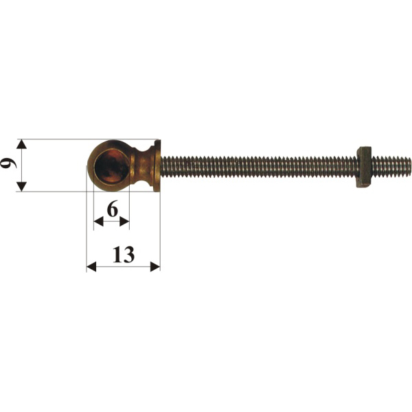 Kloben, Messing patiniert, angebohrt 6,0mm Bohrung, zum Ergänzen antiker Möbelgriffe Bild 3