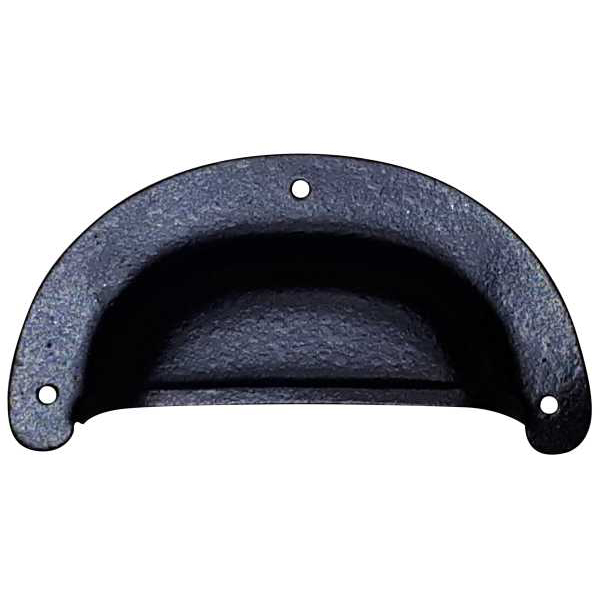 Muschelgriff historischer, Eisen schwarz antik lackiert, alter Muschelgriff Küche, für Landhaus, antikes Aussehen