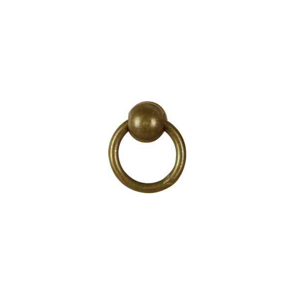 Möbelring, Ringbeschlag, 14mm, Messing patiniert, antik, alt, Altmessing