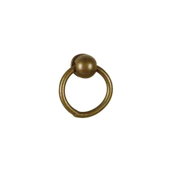 Möbelring, Ringbeschlag, 16mm, in Messing patiniert, antik, alt, Altmessing