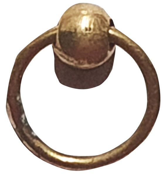 Möbelring, Ringbeschlag, 16mm, in Messing roh, antik, alt, Altmessing