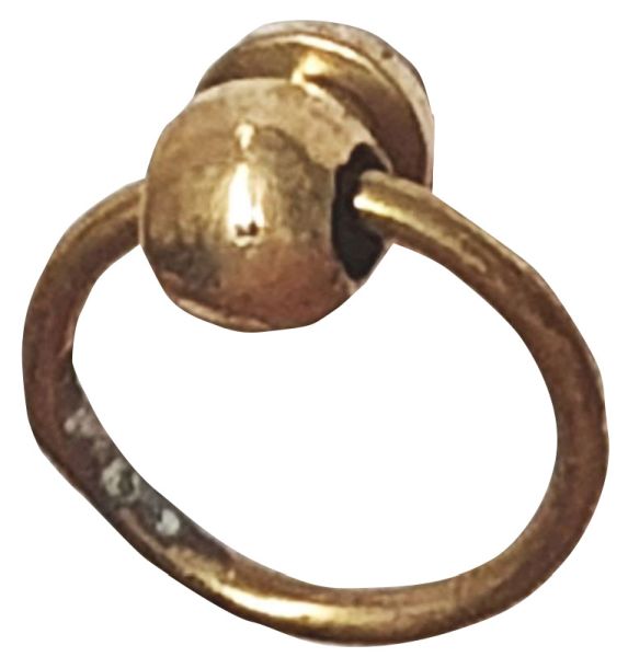 Möbelring, Ringbeschlag, 16mm, in Messing roh, antik, alt, Altmessing Bild 2