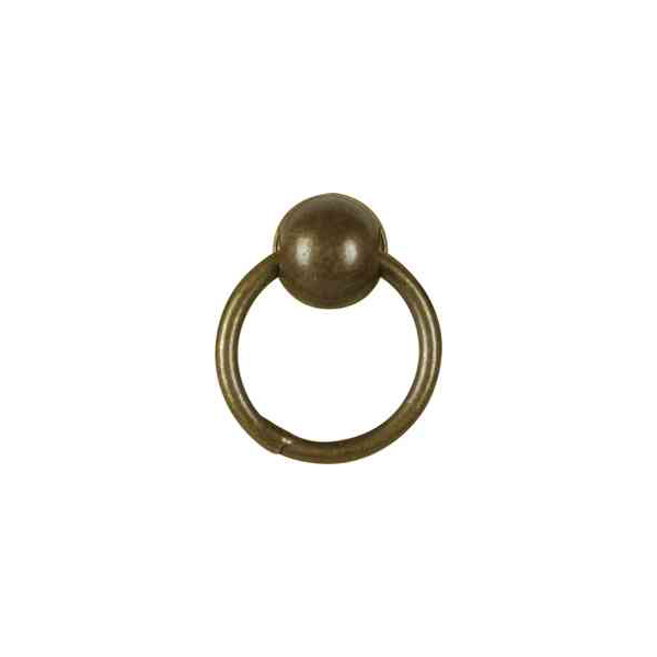 Möbelring, Ringbeschlag, 18mm, Messing alt patiniert, antik, Altmessing