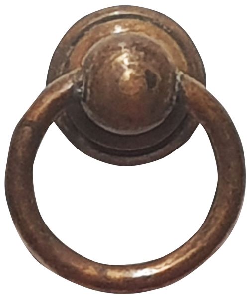 Möbelring, Ringbeschlag, 24mm, Messing antik patiniert, alt, Altmessing