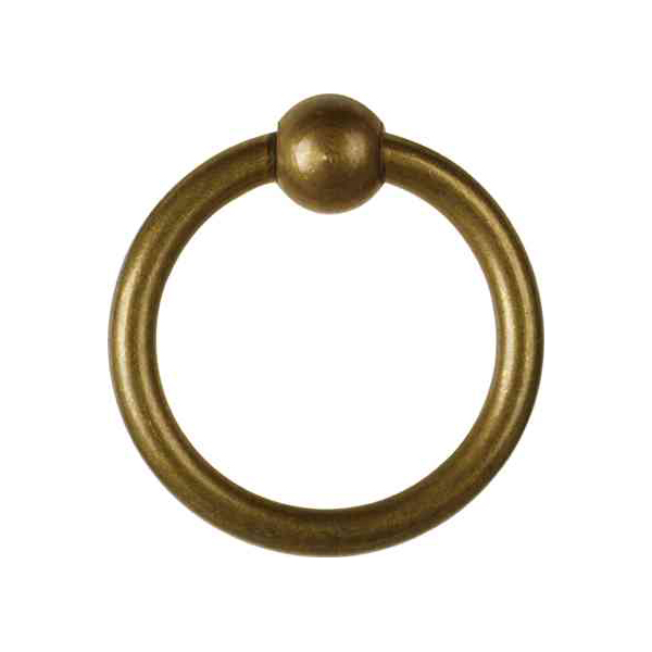 Möbelring, Ringbeschlag, 36mm, Messing patiniert, antik, alt, Altmessing, zum Kombinieren