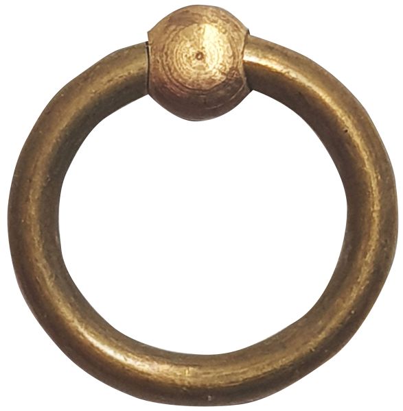 Möbelring, Ringbeschlag, 37mm, aus Messing, roh, antik, alt, Altmessing Bild 2