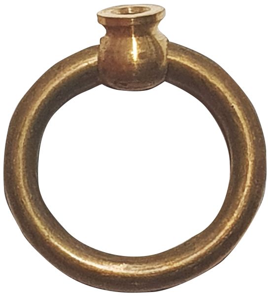 Möbelring, Ringbeschlag, 37mm, aus Messing, roh, antik, alt, Altmessing