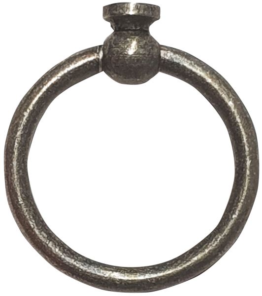 Möbelring, Ringbeschlag, 41mm, aus Messing, altverzinnt, antik, alt, Altmessing Bild 2