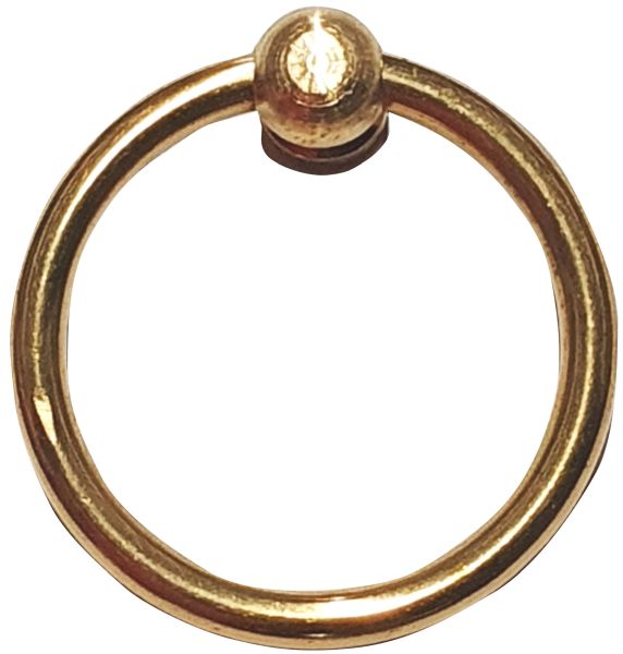 Möbelring, Ringbeschlag, 41mm, aus Messing, roh, antik, alt, Altmessing