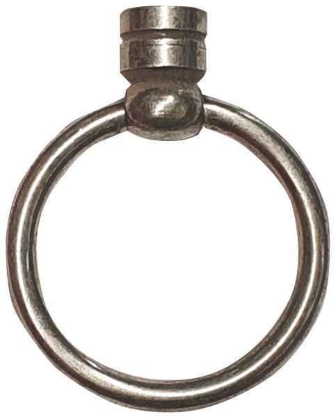 Möbelring, Ringbeschlag groß, 46 mm, Messing altverzinnt, antik, alt, Altmessing Bild 2