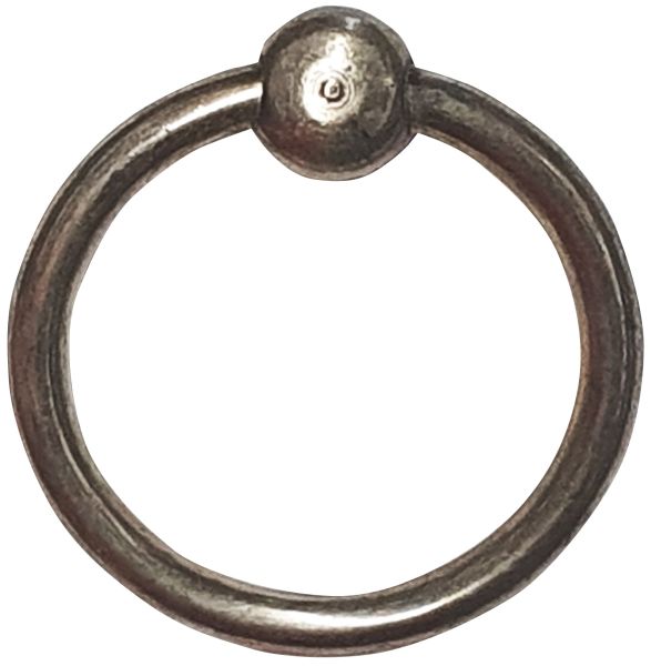 Möbelring, Ringbeschlag groß, 46 mm, Messing altverzinnt, antik, alt, Altmessing