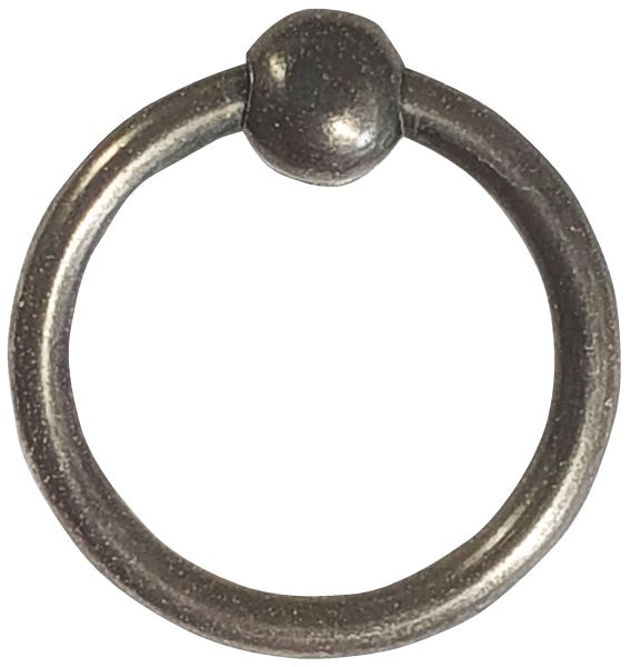 Möbelring, Ringbeschlag sehr groß, 57mm, Messing altverzinnt, antik, alt, Altmessing