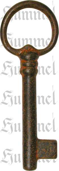 Vitrinenschloss mit Stulpe, Eisen gerostet mit Schlüssel, Dorn 50mm, rechts und links verwendbar, mit Schlüssel. Bild 2