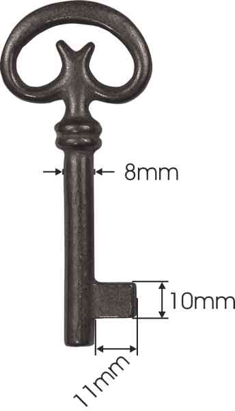 Schlüssel für alte Möbel, Eisen gerostet und gewachst, antik, Schlüsselrohling, antike Schrankschlüssel für Antiquitäten Bild 3