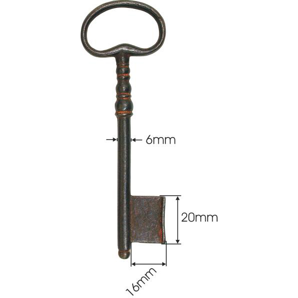 Schlüssel für große antike Schrankschlösser, Eisen gerostet und